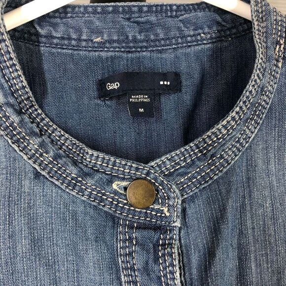 Gap FACTORY Denim Long Sleeve Shirt Tunic Sz M - Picture 5 of 5